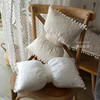 欧式ins白色蕾丝小花朵，可爱蝴蝶结腰枕靠枕套，抱枕可拆洗布艺定制