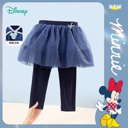 迪士尼童装女童假两件蓬蓬纱裙，裤子打底裙裤子，公主可爱运动裙裤