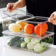 日本大号冰箱收纳盒抽屉式冷冻厨房家用半翻盖食物储物塑料保鲜盒