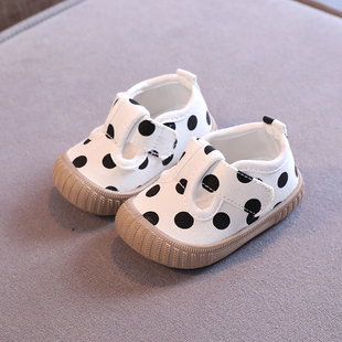 巴拉巴柆宝宝鞋子学步鞋，软底防滑0-2岁男女童，休闲帆布鞋透气