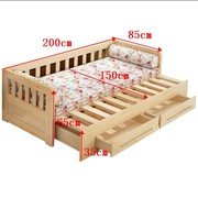 网红实木沙发床客厅可折叠多功能坐卧两用单人1.2m小户型1.5双人1