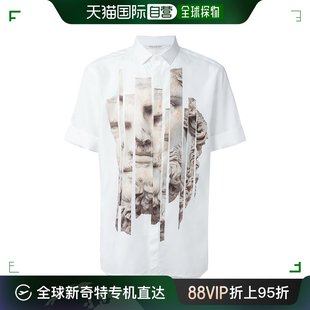 香港直邮neilbarrettneilbarrett男士，白色印花短袖衬衫pbcm53