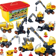 邦宝大颗粒工程车积木，拼装挖掘机玩具，拧螺丝3-6岁儿童礼物6539