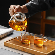 花茶壶玻璃茶具下午茶水果茶玻璃泡茶器加厚耐高温加热欧式冲茶器