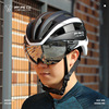 骑行头盔男带灯风镜一体，山地自行车安全帽女公路单车帽子骑行装备