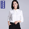璐丝百丽时尚白色雪纺衬衫女长袖2025春季新款职业面试气质衬衣