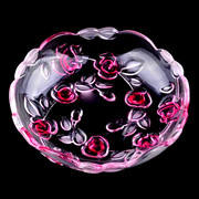 欧式现代时尚家用客厅餐碟瓜子干果碟创意浮雕玫瑰透明玻璃水果盘