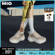 mio米奥2024年春季圆头，高跟时尚休闲鞋，酷感厚底舒适潮流运动鞋女