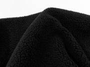 进口加厚纯黑色保暖立体羊羔毛面料(毛面料，)冬季大衣外套设计师手工布料