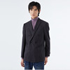 liu·jouomo黑色条纹商务，休闲便西单西外套，简约时尚竖条纹西装男