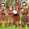 儿童野人演出服幼儿舞蹈服原始人土著印第安人猎人非洲鼓表演服装