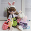 芭比娃娃毛线针织手提袋小包包发箍兔耳朵针织，发带可爱头饰配件