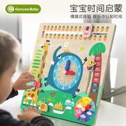 goryeobaby日历时钟拼图板儿童学习时间钟表认知小学教具早教玩h