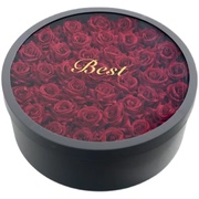 开窗套二大圆盒防水黑色玫瑰礼盒，水果鲜花包装盒，情人节粉色圆形盒