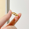 不掉色钛钢18K金色满圈爱心戒指女小众设计轻奢素圈食指环高级感