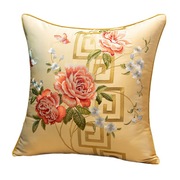 新中式刺绣抱枕红木，沙发靠垫大靠背床头，靠包风靠枕含芯套