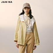 j&nina捷恩尼纳时尚气质，连帽短款风衣，外套女秋冬季保暖外穿上衣