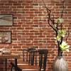复古怀旧3D立体仿砖纹砖块砖头墙纸咖啡馆酒吧餐厅文化石红砖壁纸