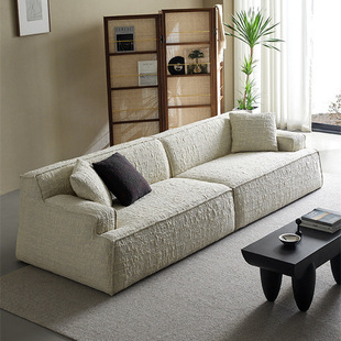 baxter侘寂风沙发客厅，简约现代小户型三人，位直排棉麻布艺沙发