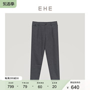 EHE男装 春季灰色原创设计牛仔感轻薄套西裤长裤男裤子
