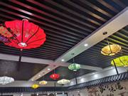 新中式布艺吊灯具中国风仿古客厅卧室火锅店茶楼餐厅饭店灯笼吊灯