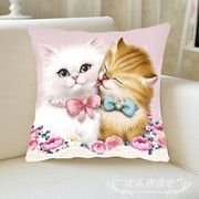 情侣猫咪可爱十字绣抱枕自己绣2022卧室客厅送人朋友丝线棉线