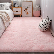 粉色长毛地毯卧室满铺可爱公主房间床边毯ins少女床前可擦地垫子