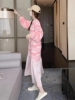 好质量粉色条纹长袖，卫衣连衣裙女秋季韩版休闲鱼尾拼接裙