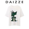 daizze~2023夏季时尚卡通鳄鱼，图案t恤女圆领短袖针织衫上衣