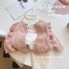 温柔粉嫩~韩版女童针织衫开衫，儿童毛衣春秋外套，宝宝毛线上衣潮