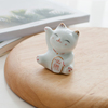日式简约陶瓷招财猫小摆件 创意手工可爱桌面装饰品 开运生日礼物