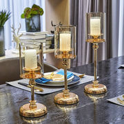 轻奢北欧浪漫烛台摆件欧式家用复古烛光晚餐，灯道具美式餐桌蜡烛台