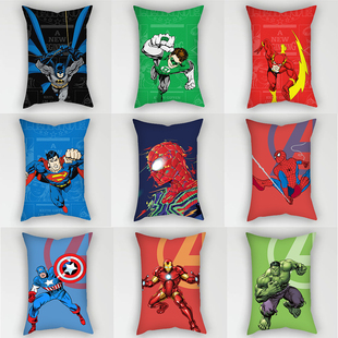 卡通美国队长复仇者联盟超人，抱枕套客厅沙，发送人礼物靠背靠枕儿童