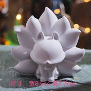 创意陶瓷画画上色石膏儿童diy白坯3D立体九尾狐手工涂色彩绘娃娃