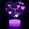 爱心LOVE立体视觉七彩3D小夜灯床头LED插电台灯创意情人节520礼物