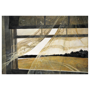安德鲁怀斯油画风景窗客厅卧室装饰画心油画布打印定制无框画画芯