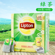 立顿绿茶lipton袋泡茶，包绿茶2gx100袋，200g餐饮装