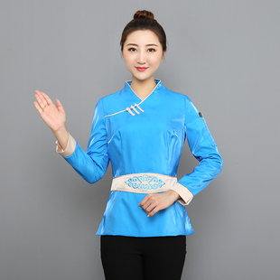 2021年蒙古族女士服装少数民族特色酒店工作服服务员保洁服装