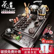 紫砂功夫茶具套装家用商用电磁炉茶盘青花白瓷一体全自动烧水电器
