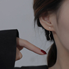 简约养耳洞长款耳线小众，设计感高级耳环，2023年潮轻奢纯银耳饰
