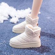 雪地靴女2023年冬季洋气时尚棉鞋加绒加厚防水短靴子女款鞋子
