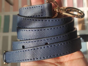 深蓝色十字纹斜挎包带可调节单肩背带肩带藏蓝，真皮箱包改造替换带