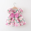 女宝宝裙子0-2-3岁4女童夏装1婴儿，花朵衣服洋气，6个月女童公主裙