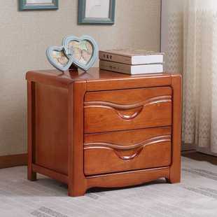 实木床头柜现代简约中式家用胡桃海棠色卧室床边储物收纳柜免