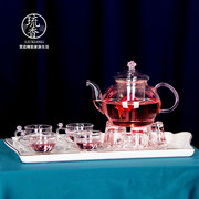家用耐高温玻璃茶具套装，花茶壶泡红茶器蜡烛，加热茶杯英式下午茶壶