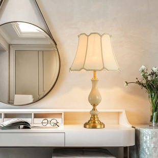 全铜冰裂纹陶瓷装饰台灯客厅卧室床头柜台灯简约现代美式台灯高级