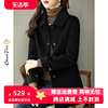 韩版黑色短款羊毛呢子外套，女2023秋冬装，高端双面零羊绒大衣女