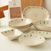 白屿松树小鸟餐具套装清新感，森林小碗日式风格碗碟家用碗面碗