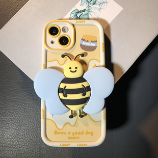 小蜜蜂适用苹果15pro手机壳iphone14promax女款15ultra13pro硅胶12软壳xs保护套