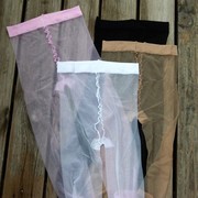 透彩夏季超薄透明一线档黑丝袜 纯白粉色软萌妹子连裤袜 肤色隐形